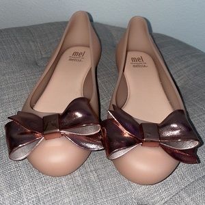 Mini Melissa Girls Bow Ballet Flats in Size 13